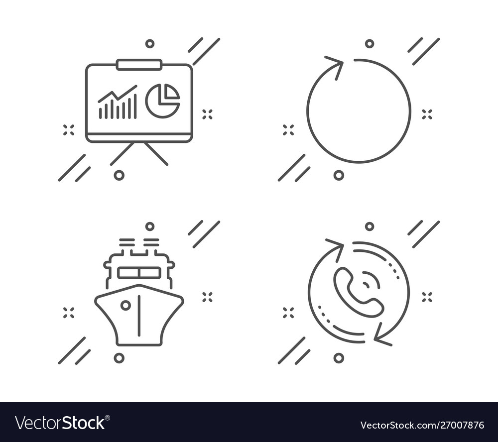 Ship presentation and loop icons set call center