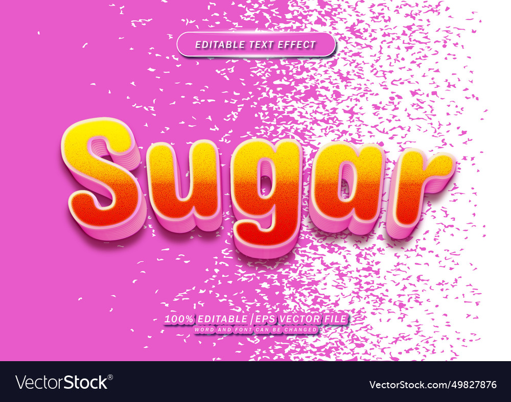 Sugar text with freckles editable effect vector image Sugar text with freckles editable effect