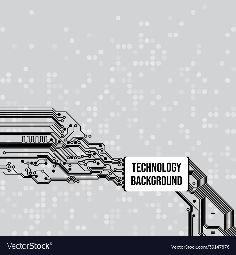 Technological circuit background concept design vector image Technological circuit background concept design