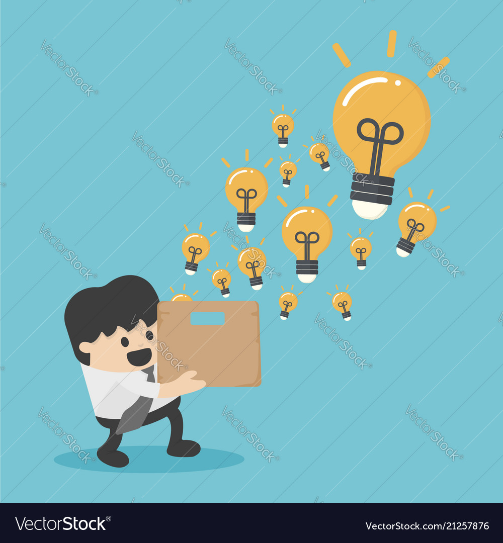 think outside the box business for innovation and vector image