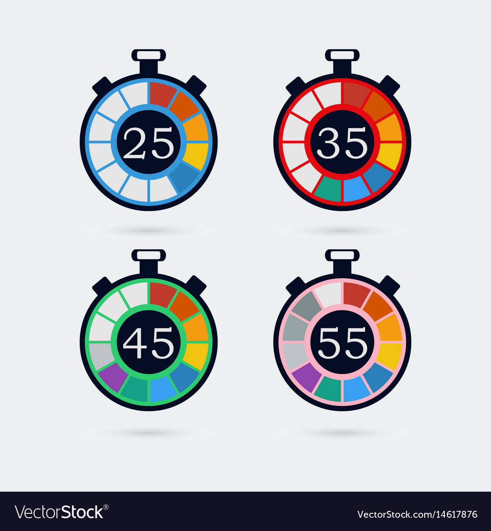 Timer icons with color gradation