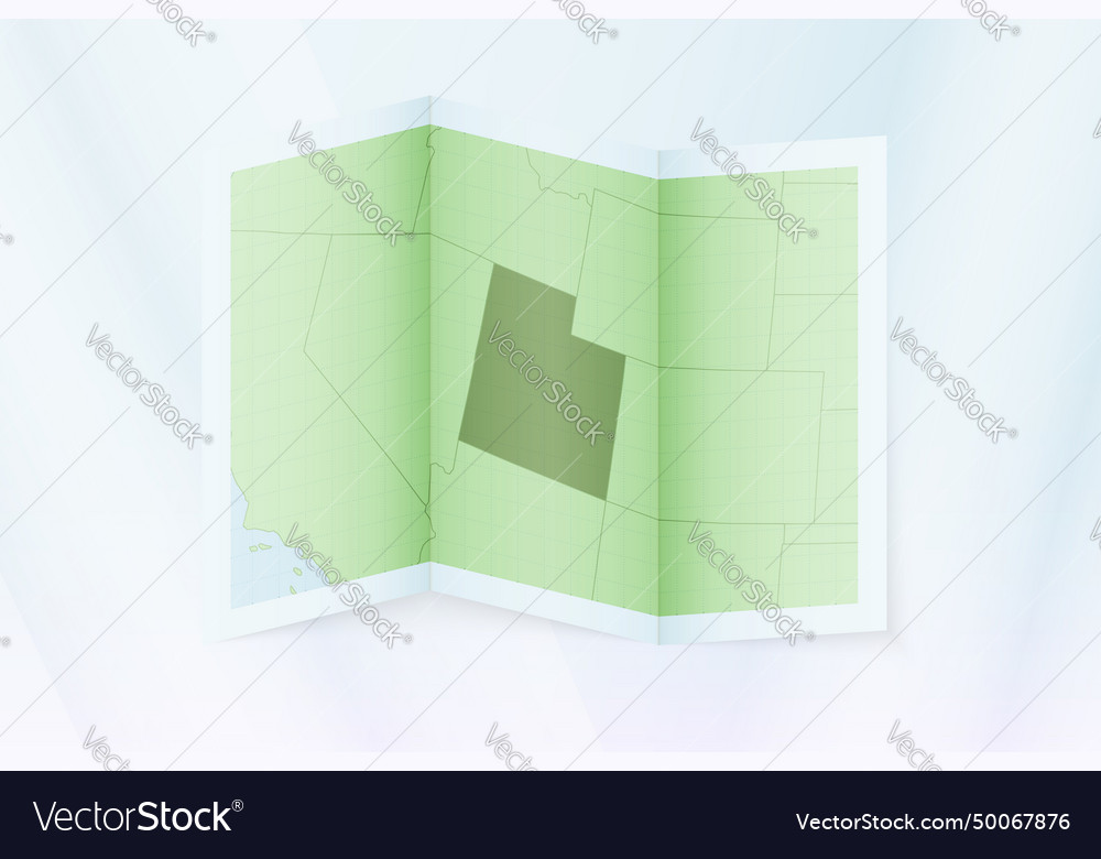 Utah map folded paper