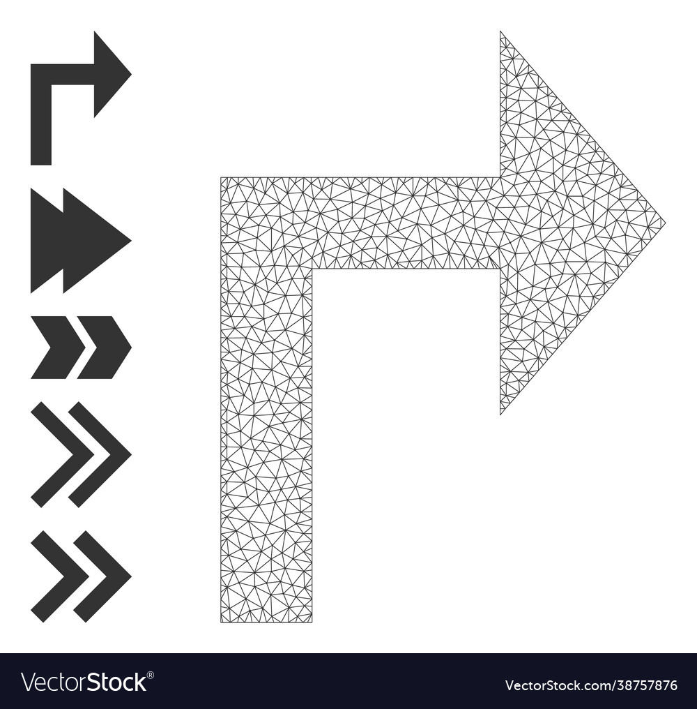 Web net turn right icon with simple symbols