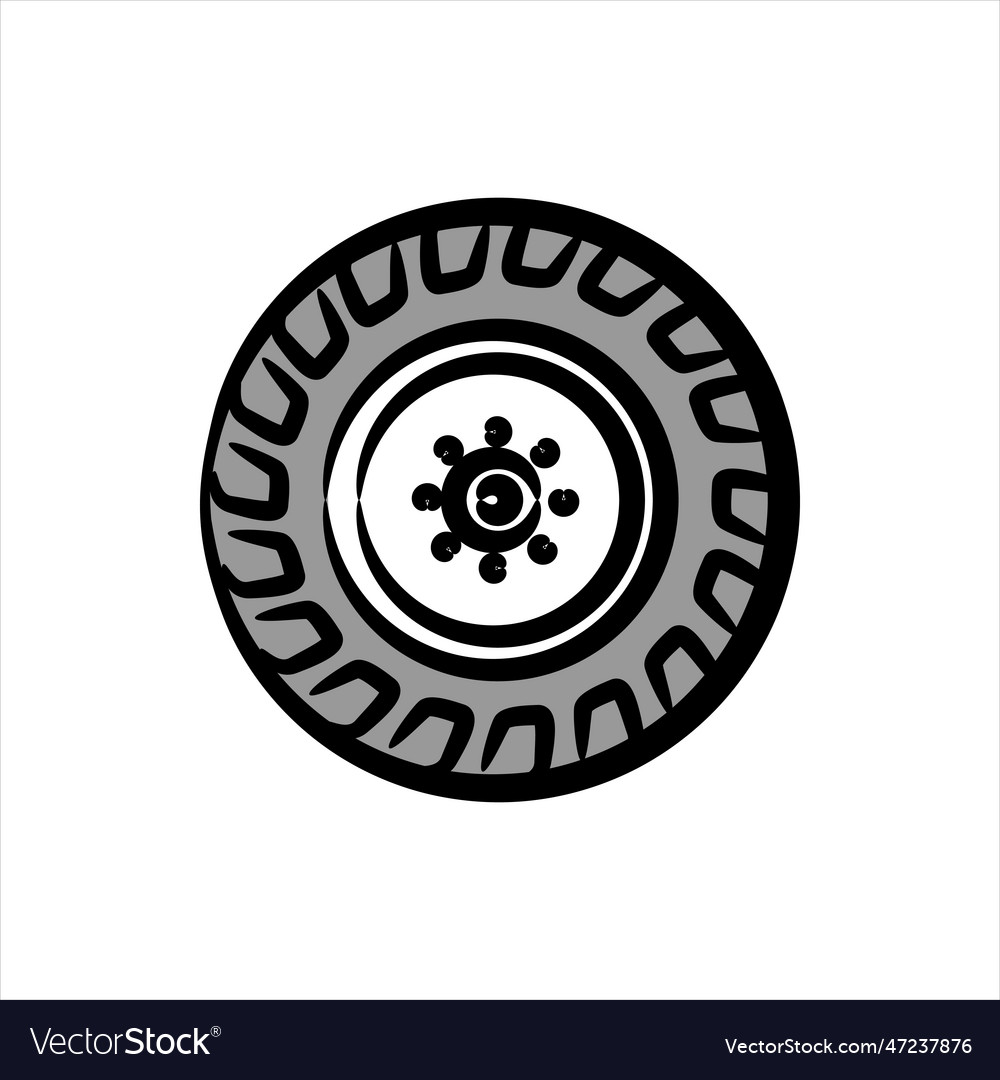 Wheel disks sketch logo black color Royalty Free Vector