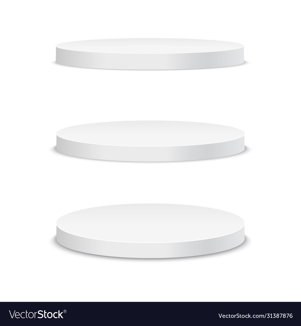 White podium round 3d empty with steps vector image White podium round 3d empty with steps