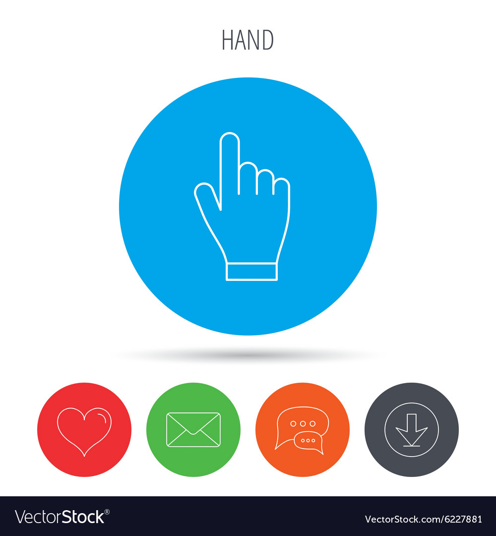 Click hand icon press or push pointer sign
