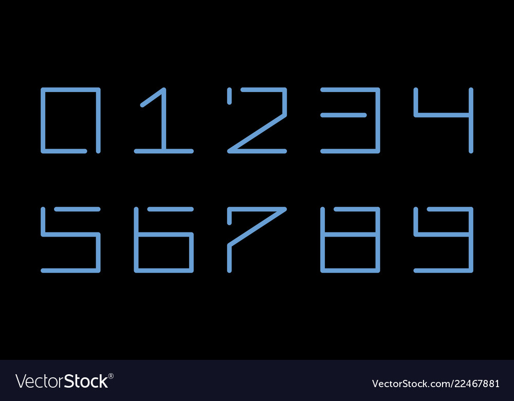 Digital numbers on black background simple