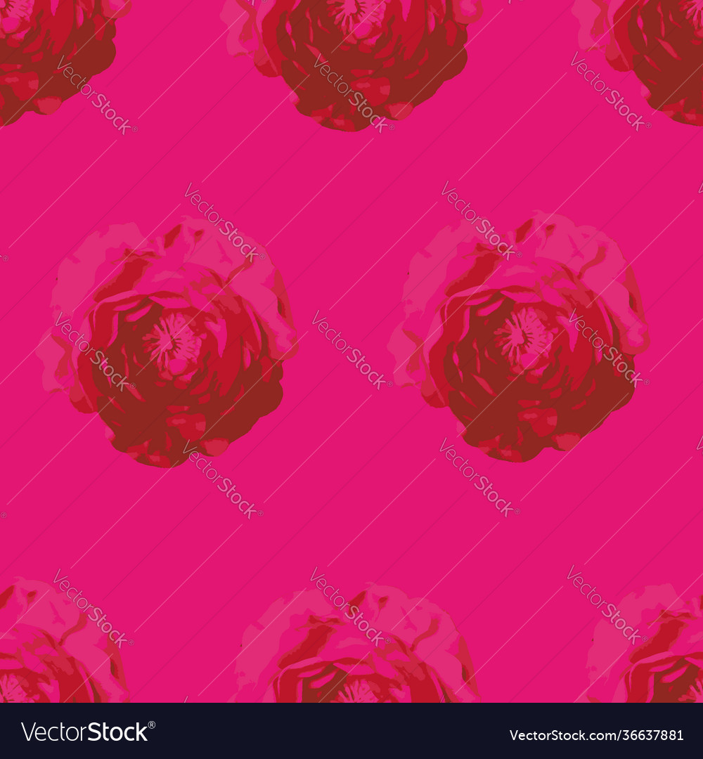 Fuchsia roses repeat pattern print vector image Fuchsia roses repeat pattern print