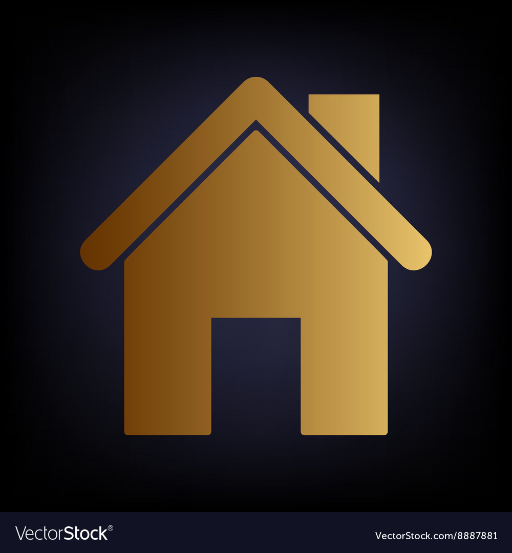 home-silhouette-golden-style-icon-vector