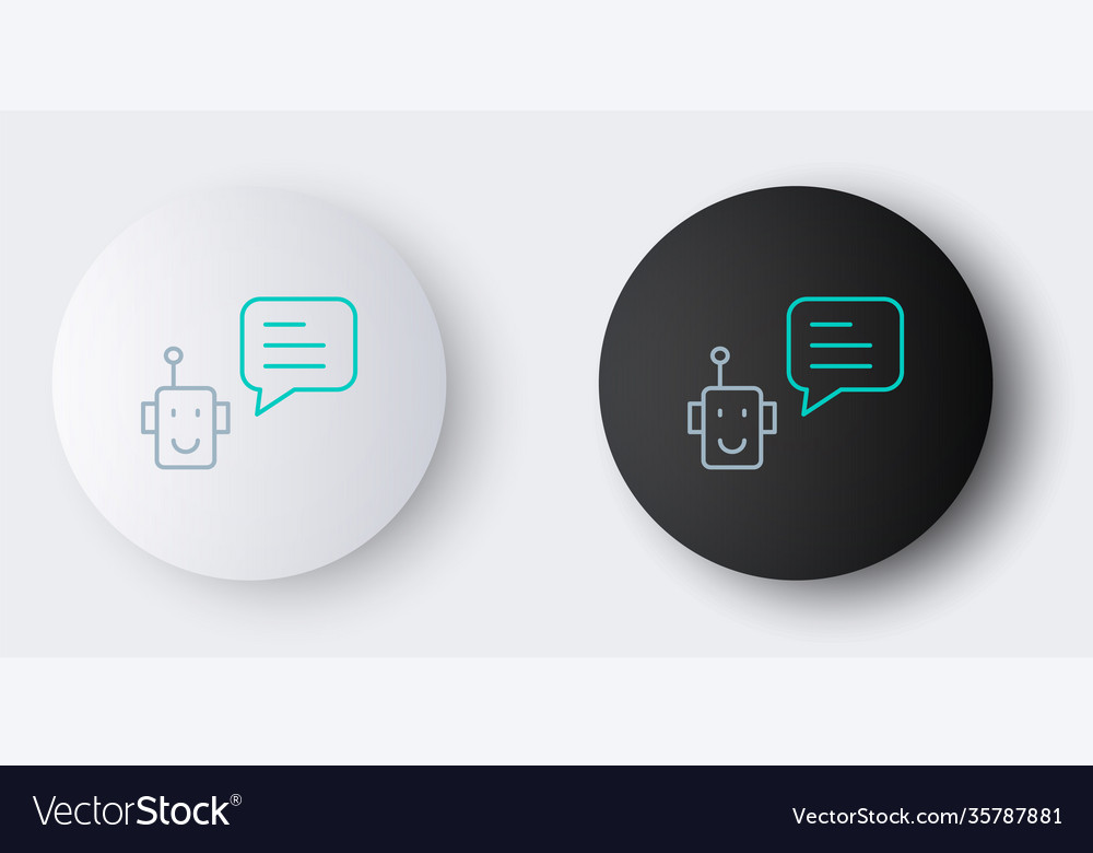 Line bot icon isolated on grey background robot vector image Line bot icon isolated on grey background robot