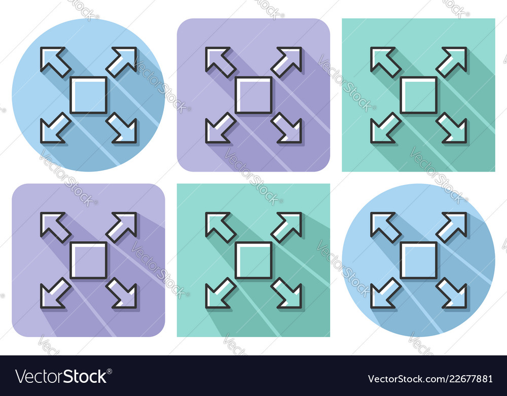 Outlined icon of full screen extend with parallel vector image Outlined icon of full screen extend with parallel