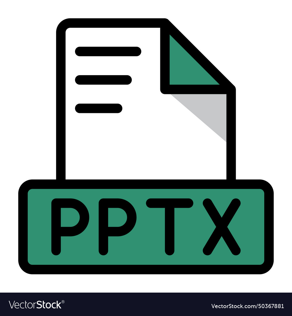 Pptx file icon colorful style design document