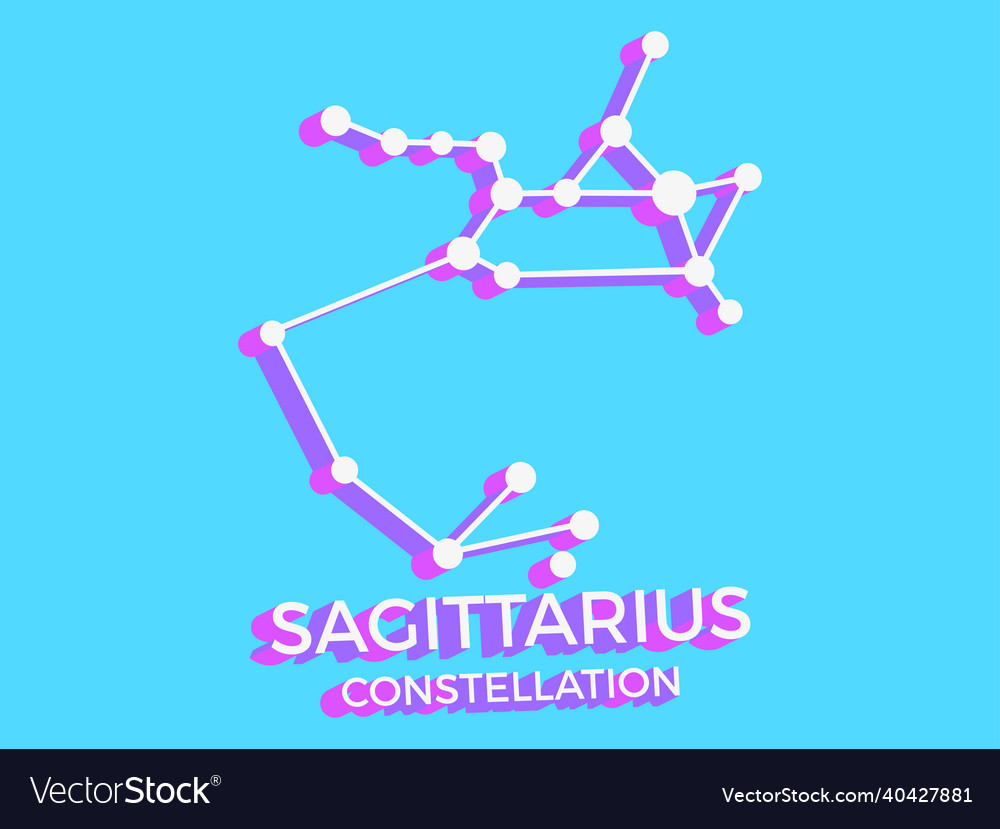 Sagittarius constellation 3d symbol vector image Sagittarius constellation 3d symbol