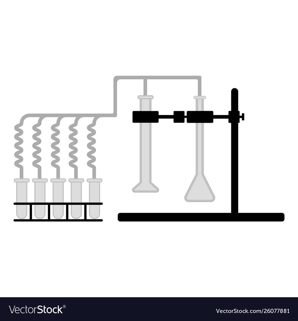 Science experiment with different lab equipment