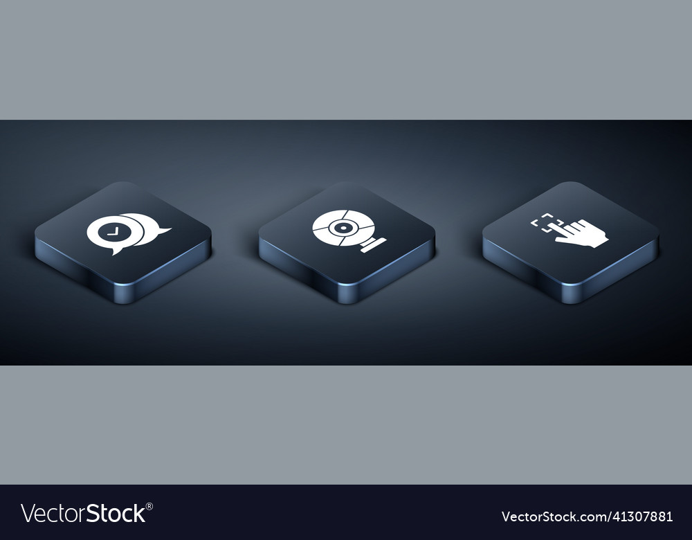 Set isometric check mark in speech bubble
