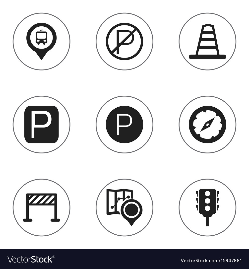 Set of 9 editable location icons includes symbols