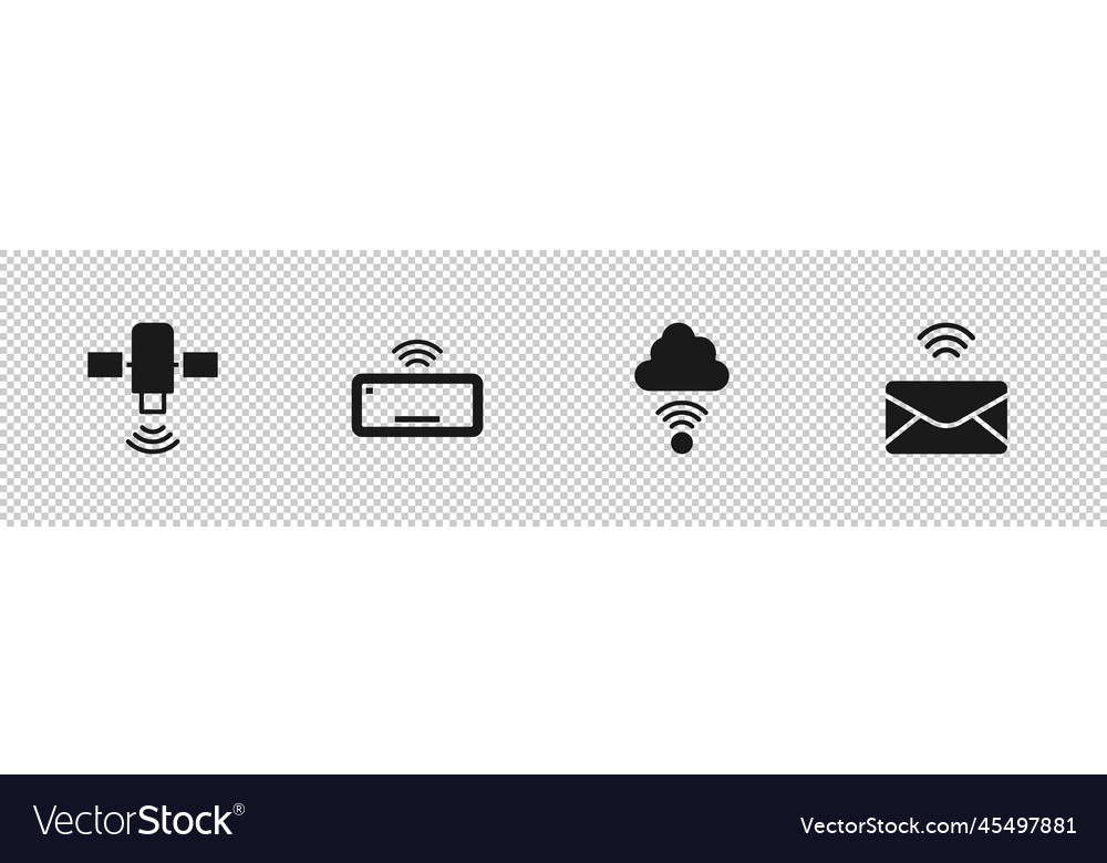 Set satellite computer keyboard network cloud Vector Image Set satellite computer keyboard network cloud