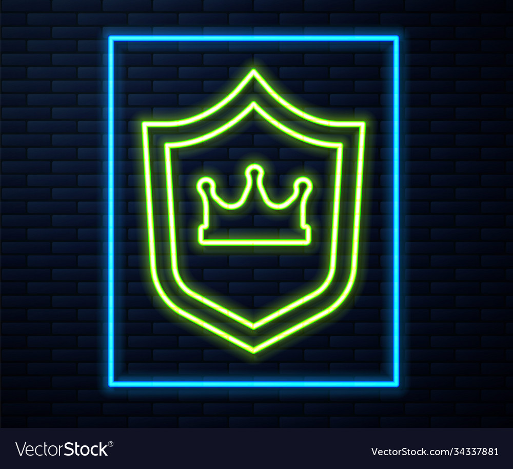 Shield with crown icon isolated on white