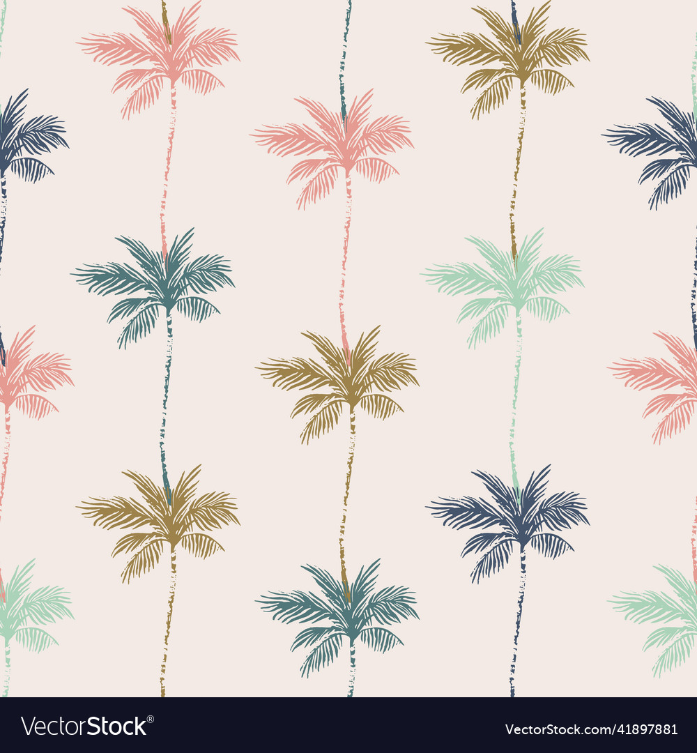 Simple grunge palms seamless pattern nature print Vector Image