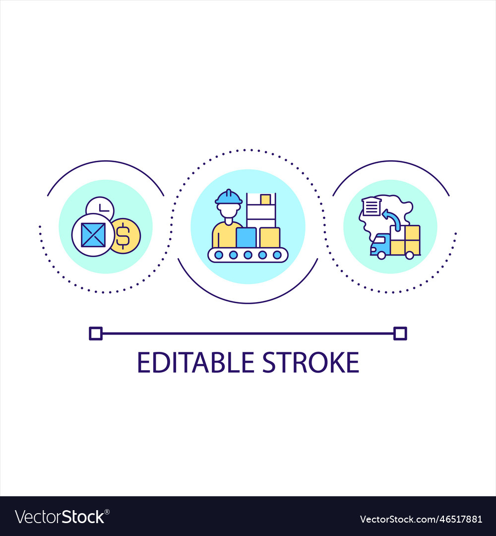Supply chain elements loop concept icon
