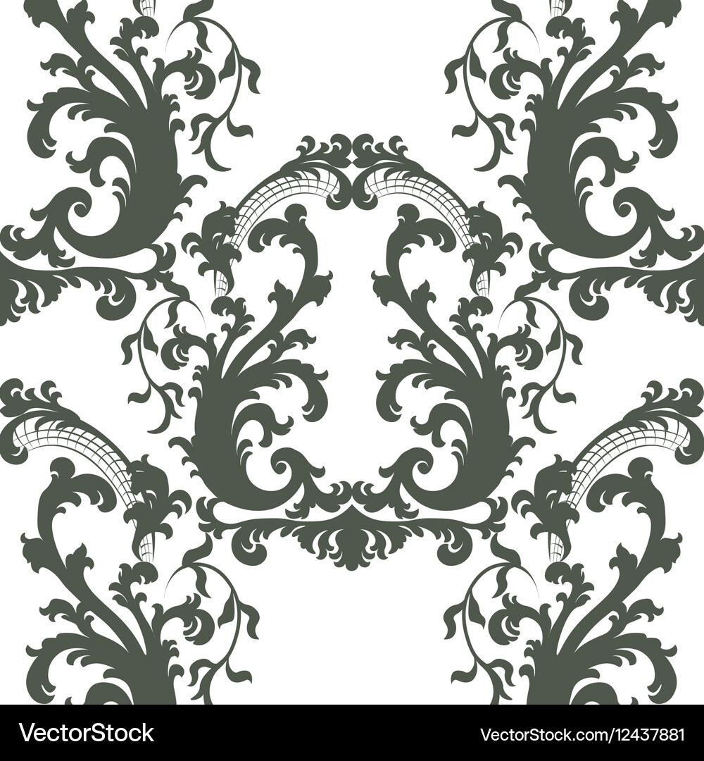 Vintage Floral Baroque ornament pattern Royalty Free Vector