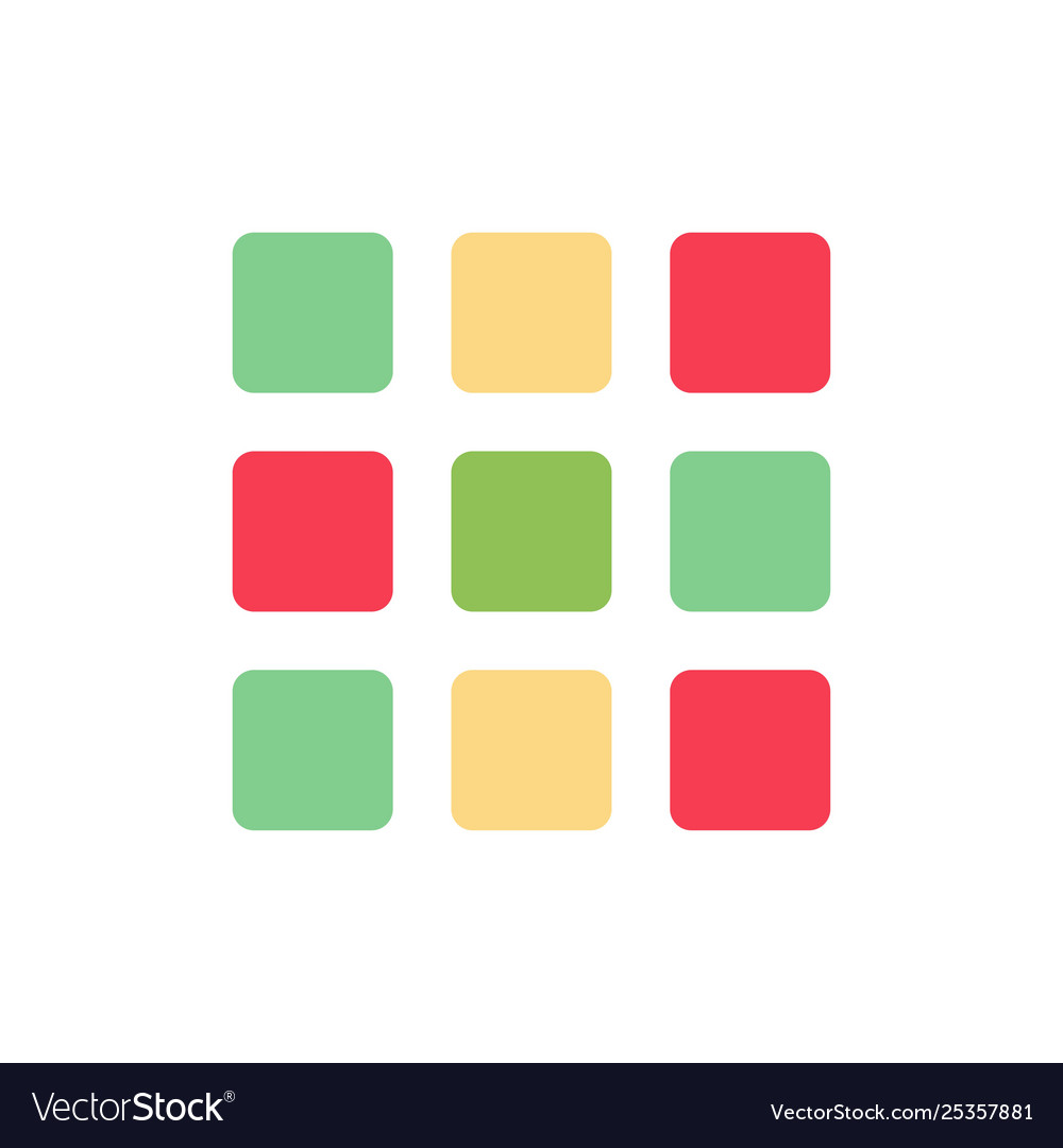 Web grid shape squares flat color icon vector image Web grid shape squares flat color icon