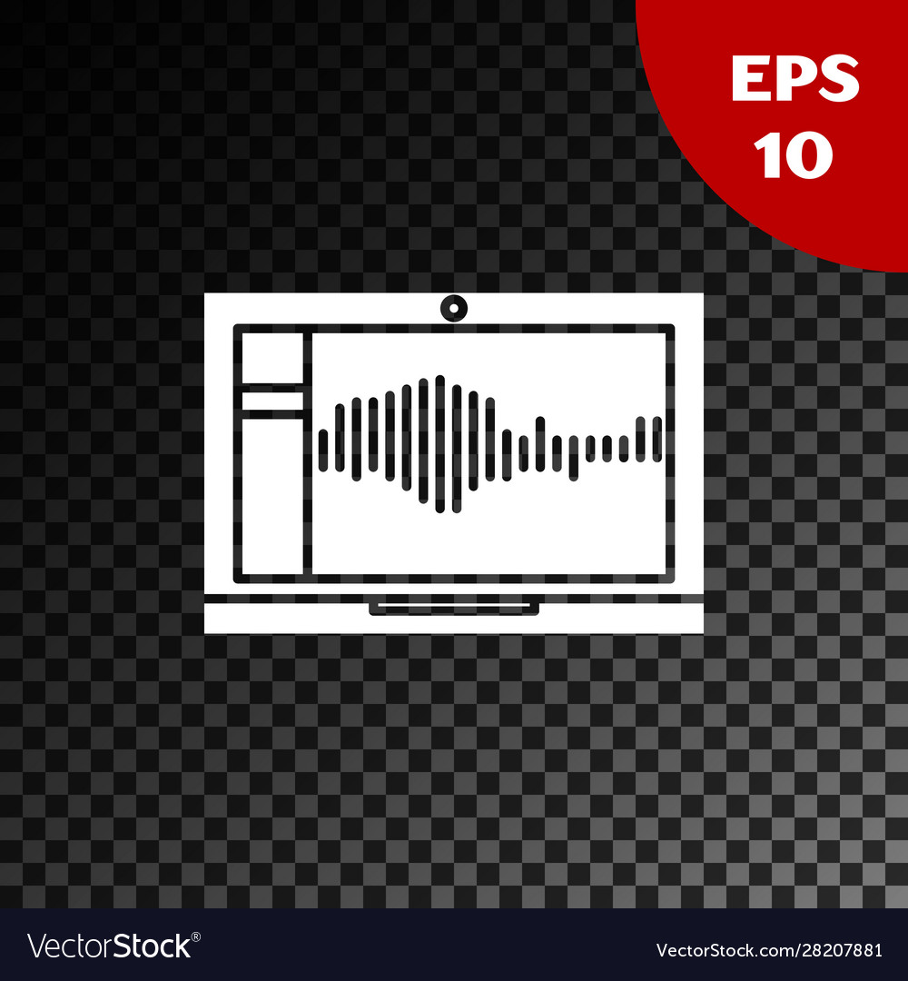 White sound or audio recorder editor software vector image White sound or audio recorder editor software