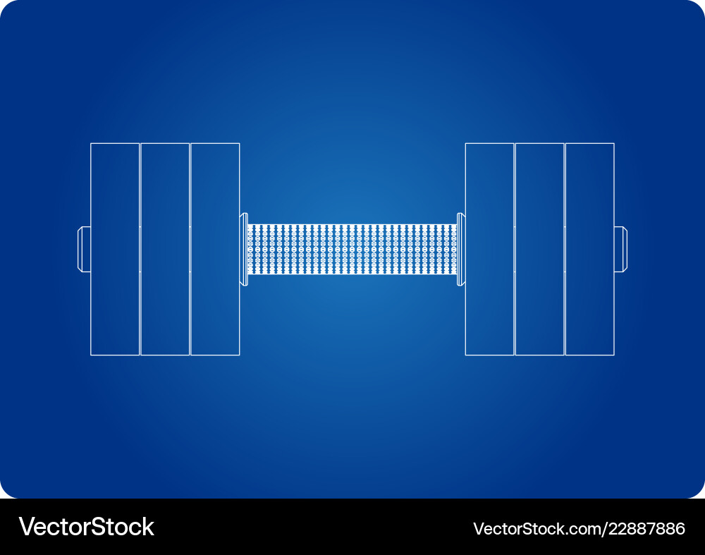 3d model of dumbbells on a blue Royalty Free Vector Image