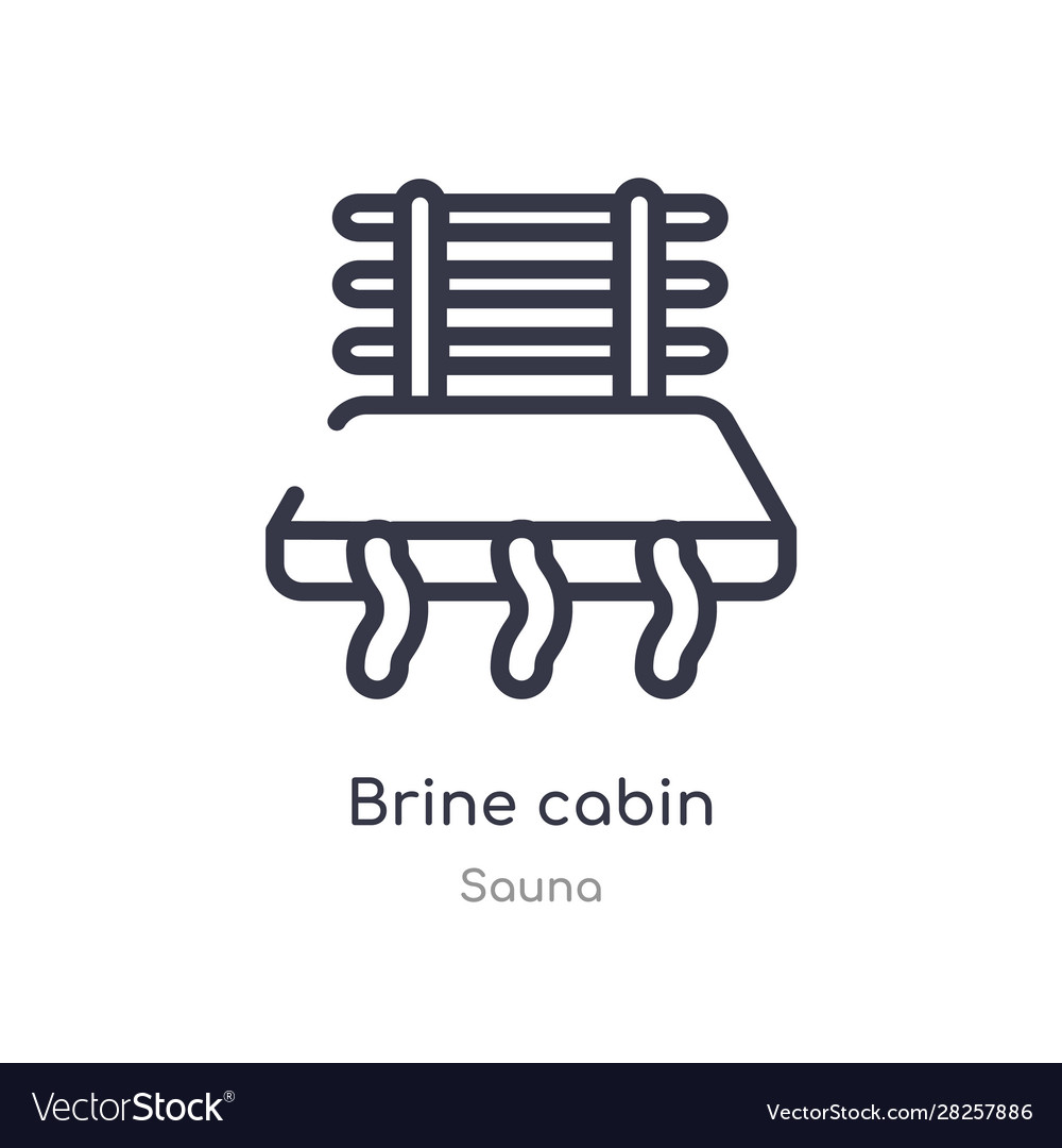Brine cabin outline icon isolated line from sauna