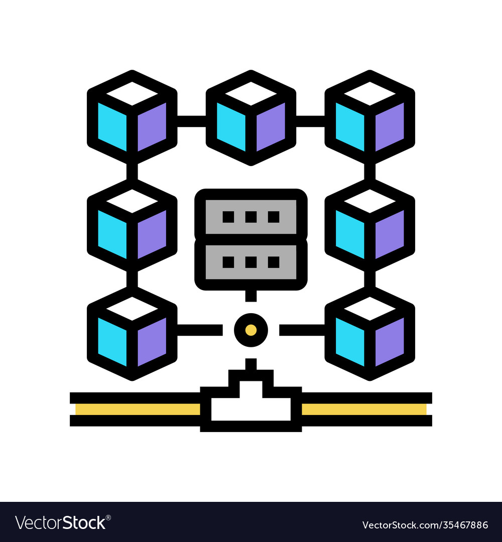 Data system color icon vector image Data system color icon
