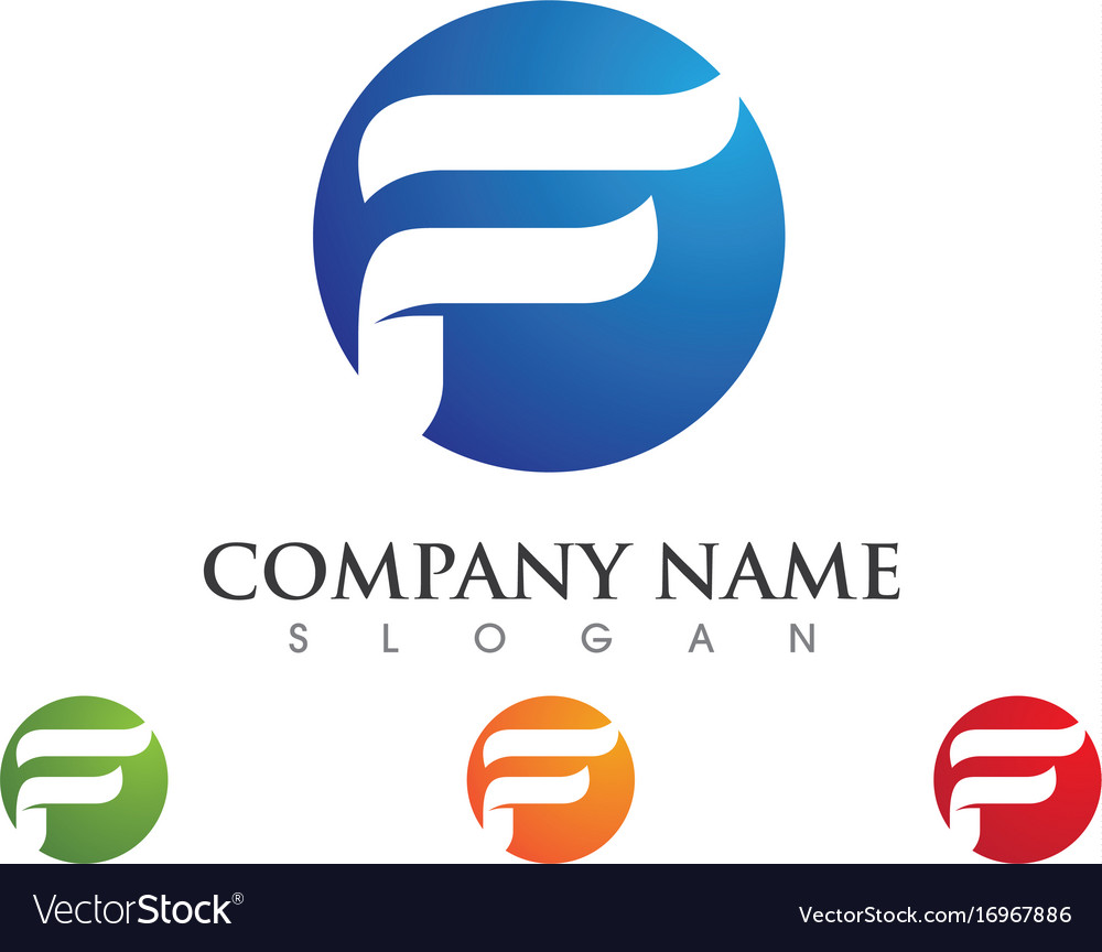 F letter logo template Royalty Free Vector Image