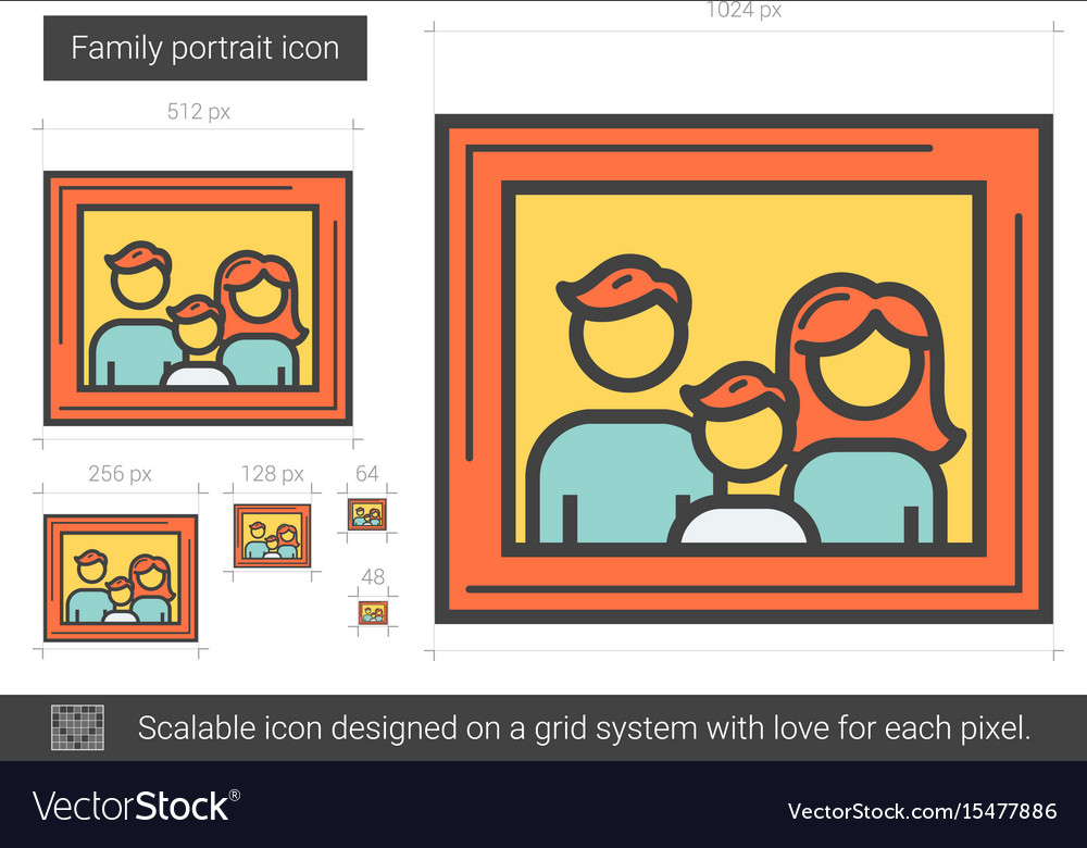 Family portrait line icon