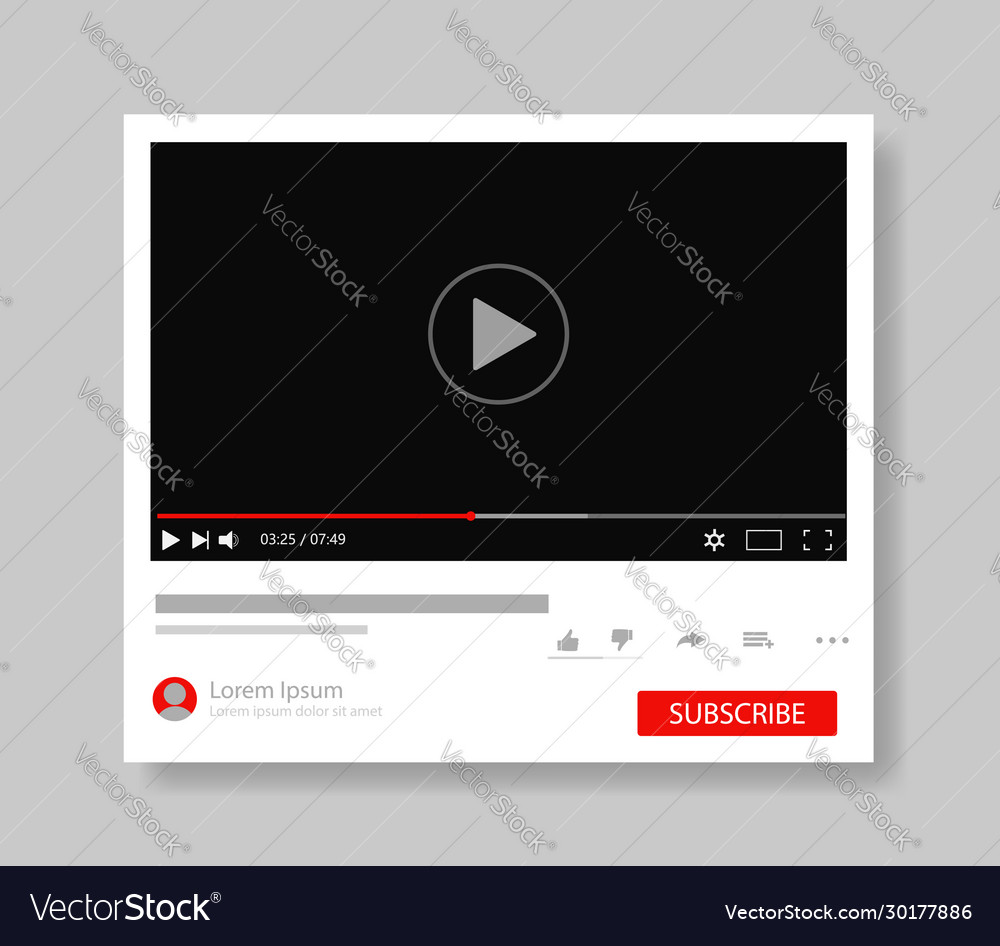 Frame Video Player Interface Design mockup