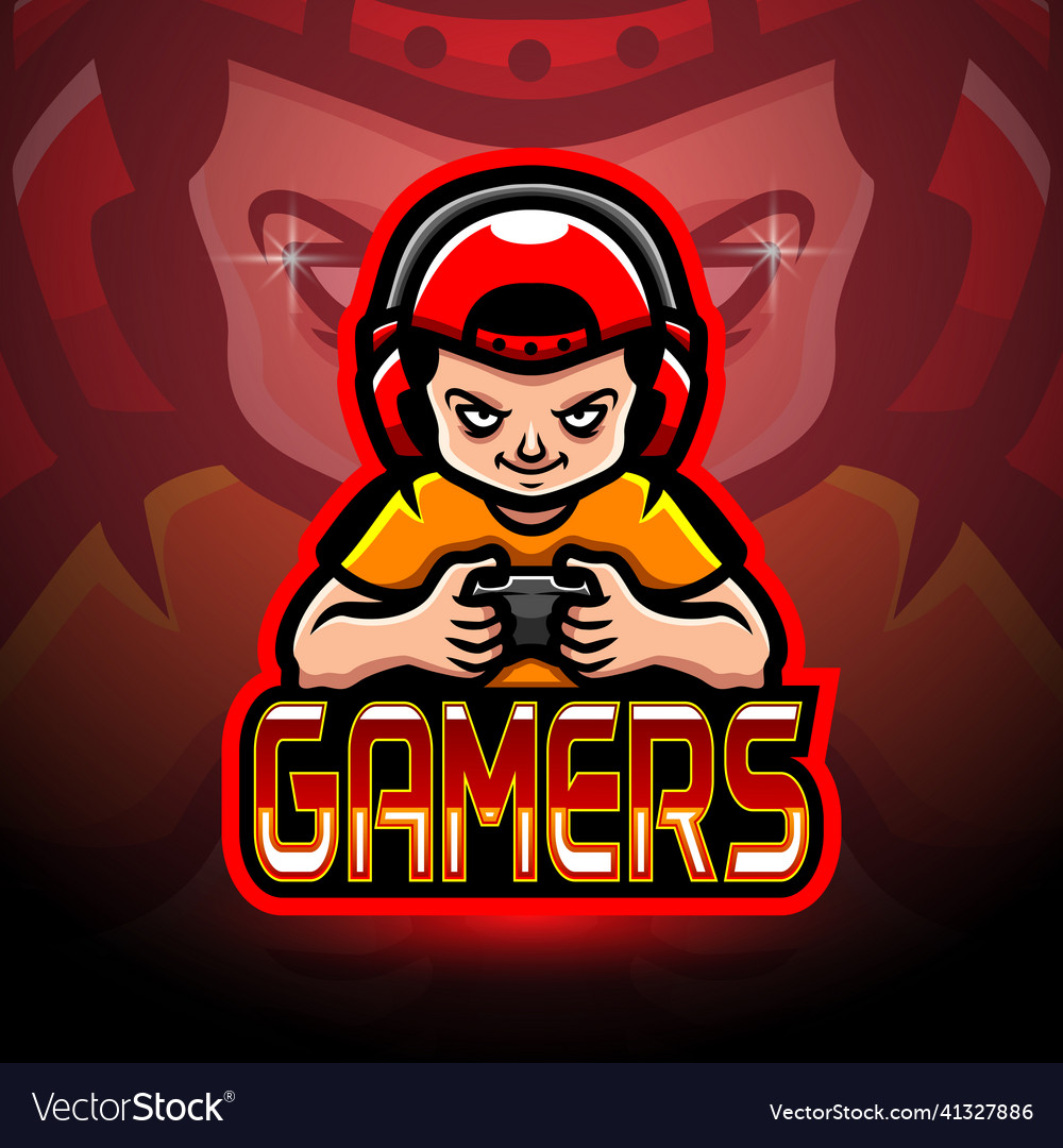 Gamer boy esport logo mascot design Royalty Free Vector