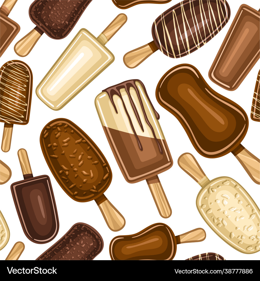 Ice cream seamless pattern Royalty Free Vector Image