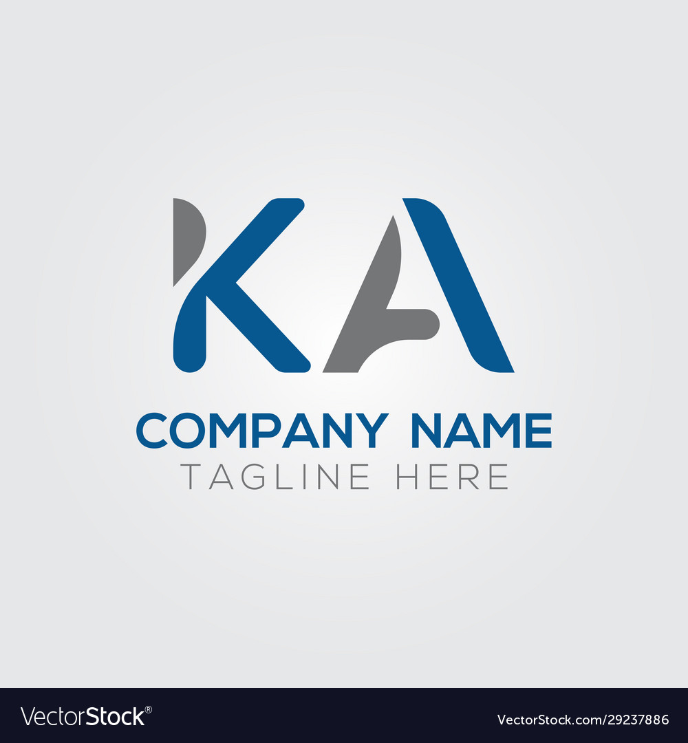 Initial alphabet ka logo design template abstract Vector Image