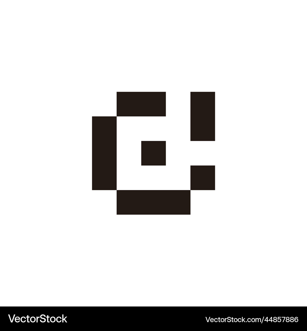 Letter g and d squares geometric symbol simple Vector Image
