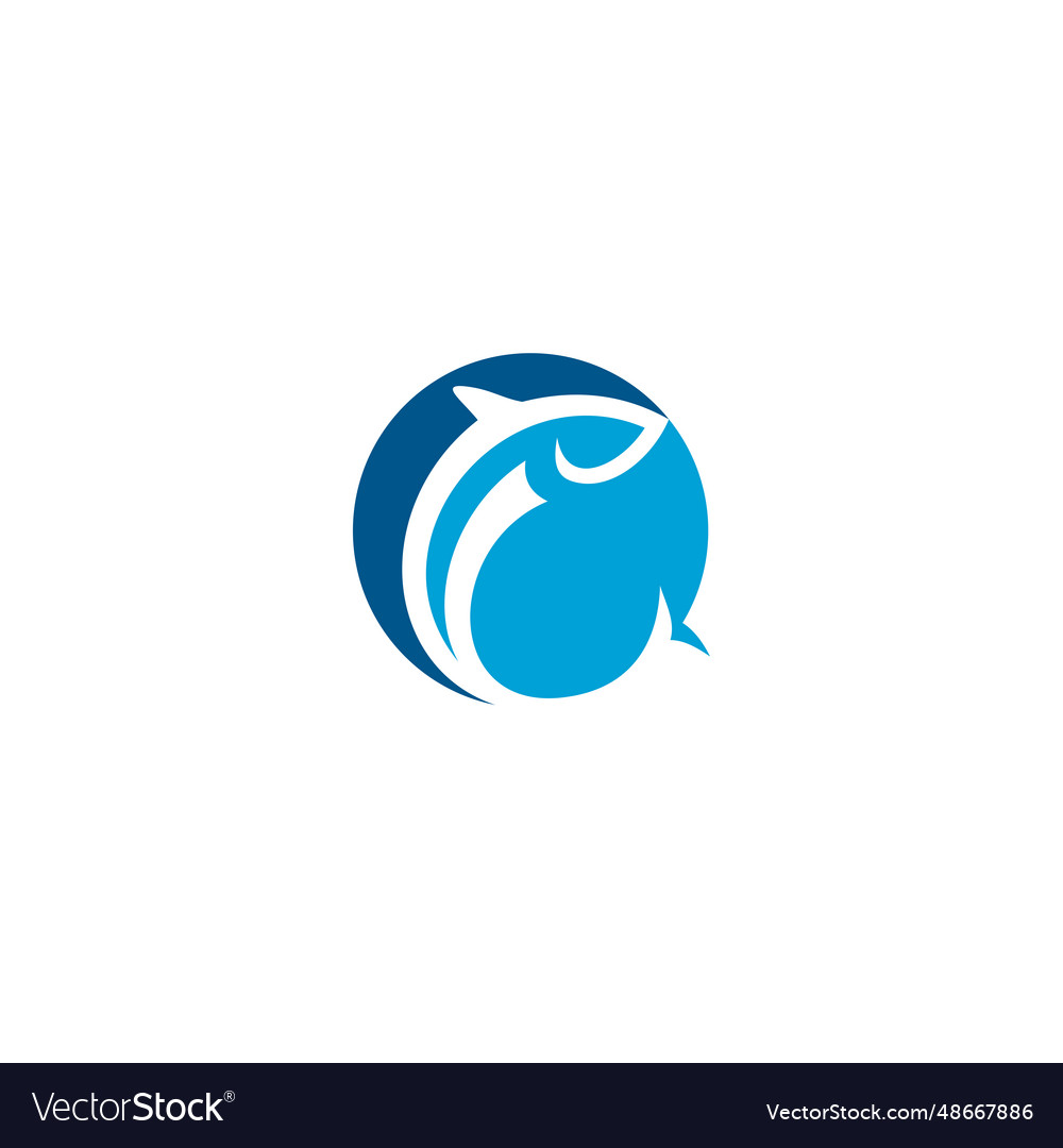 Logo animal fish design icon Royalty Free Vector Image