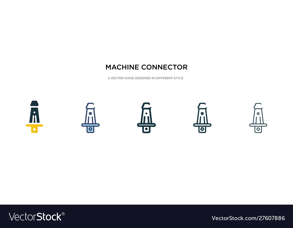 Machine connector plug icon in different style