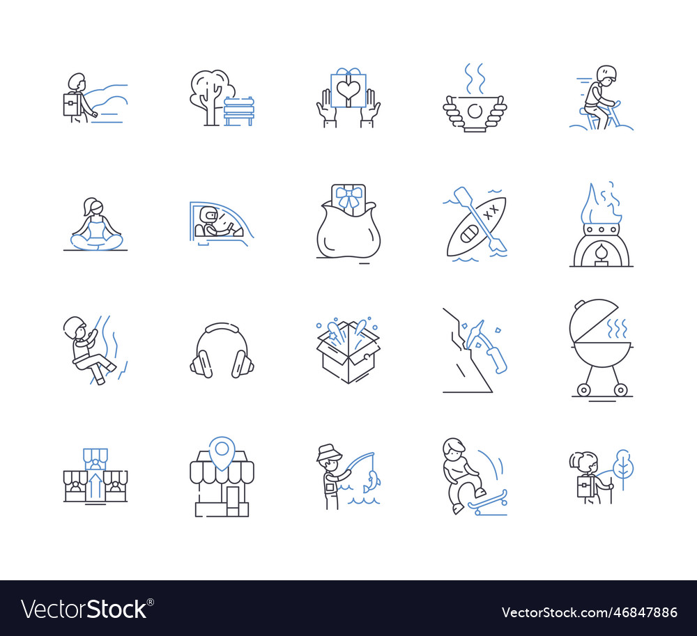 Mental clarity line icons collection focus Vector Image