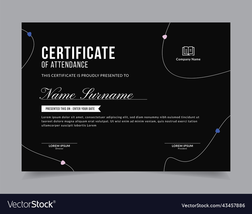 Modern certificate template design layout vector image Modern certificate template design layout