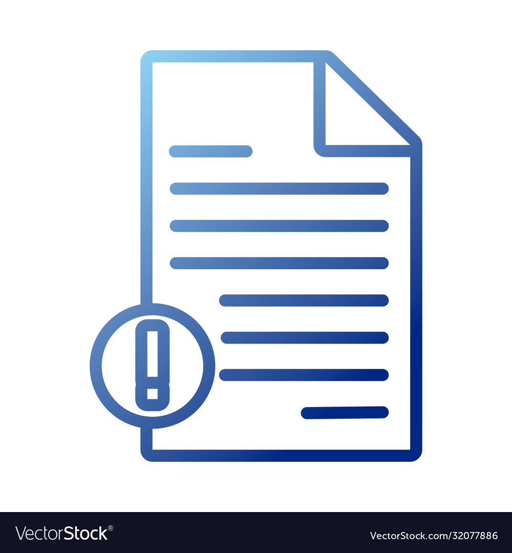 Paper document with alert symbol gradient style