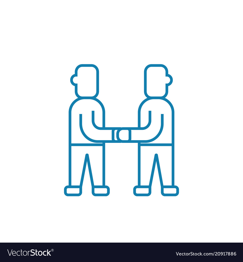 Reaching consensus linear icon concept vector image Reaching consensus linear icon concept