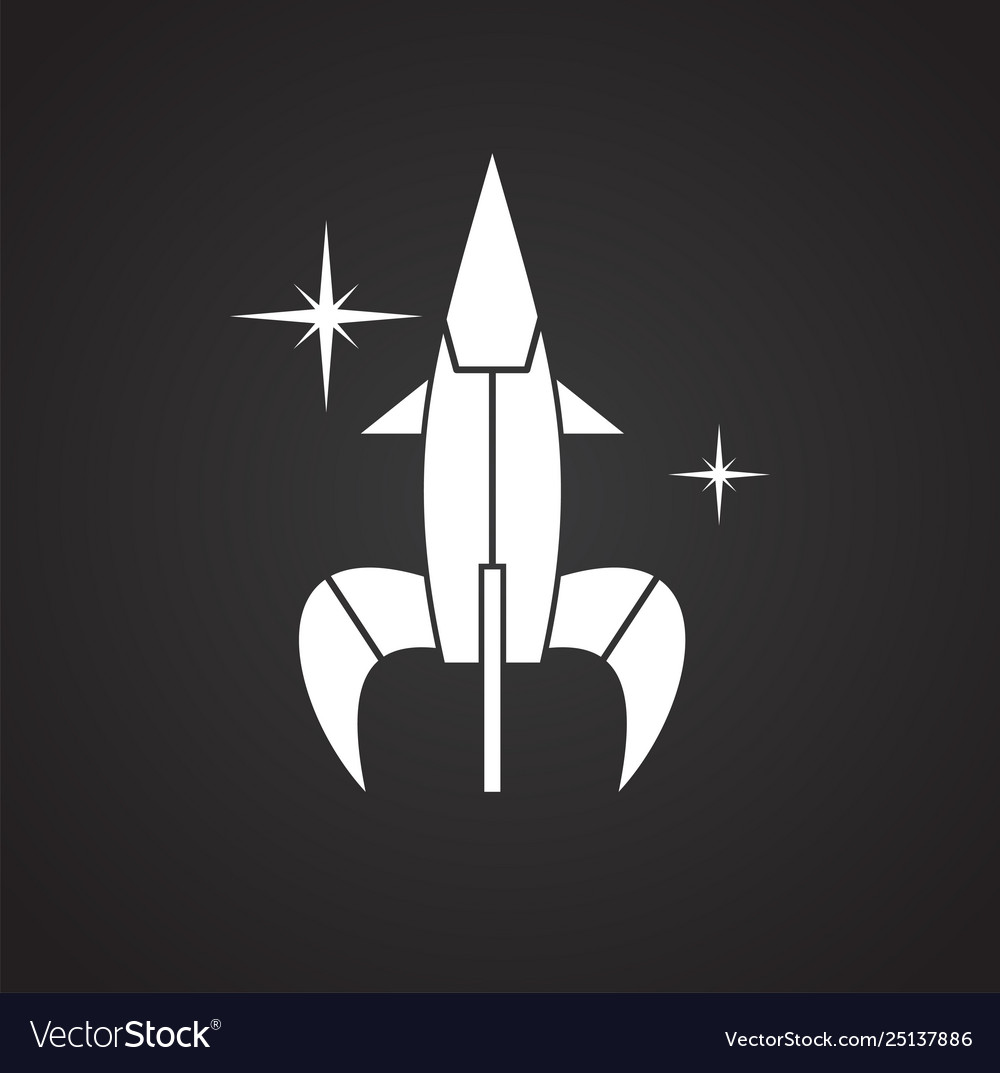 Rocket icon on background for graphic and web