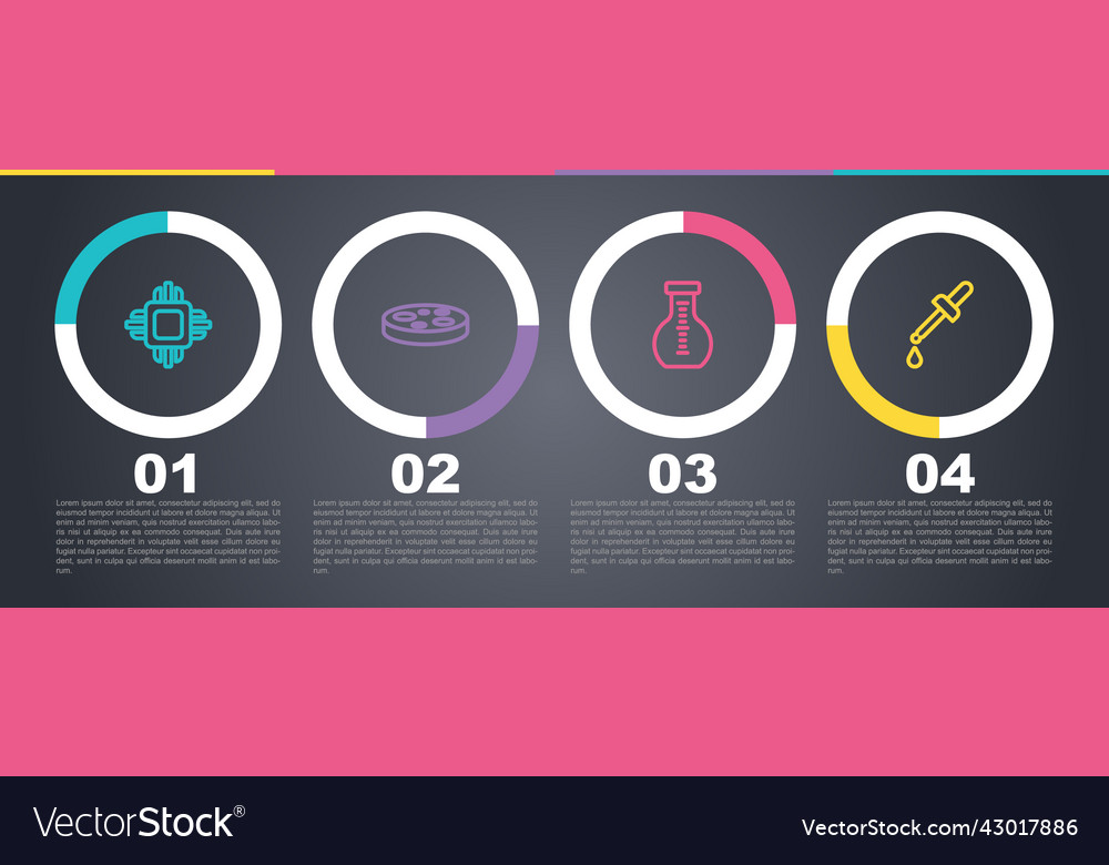Set line processor cpu petri dish with bacteria vector image Set line processor cpu petri dish with bacteria