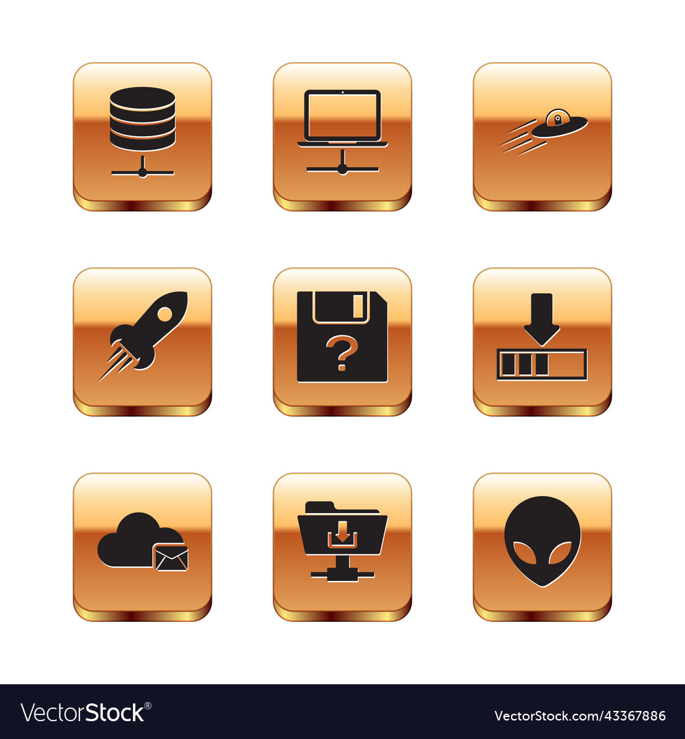 Set server data web hosting cloud mail vector image Set server data web hosting cloud mail