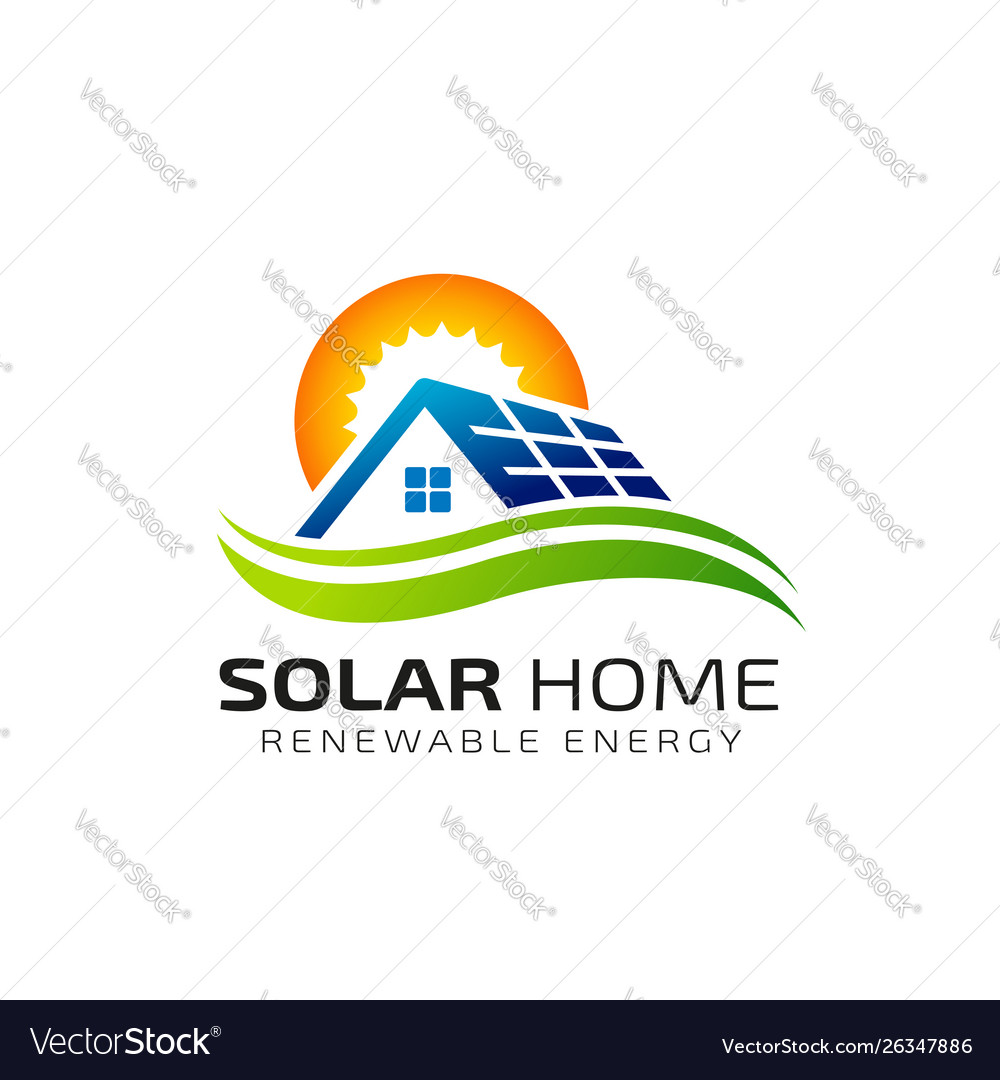 Sun solar energy logo design template eco Vector Image