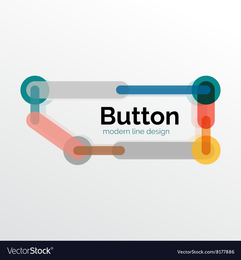 Thin line design geometric button flat