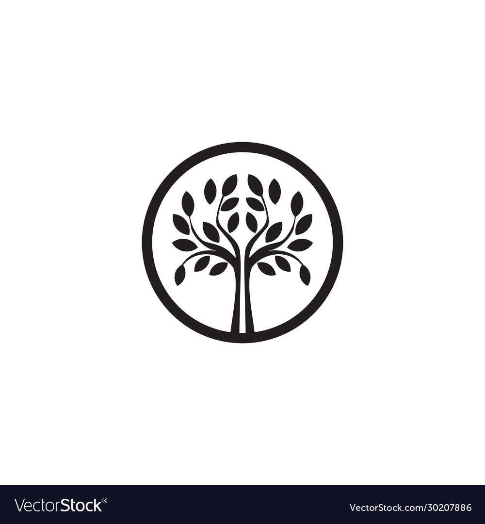 Tree logo design inspiration template Royalty Free Vector