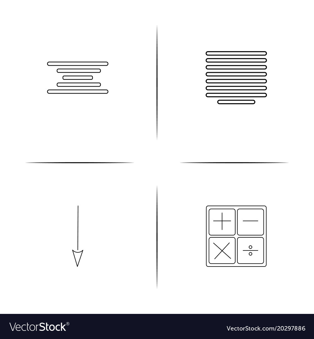 Web and text simple linear icon setsimple outline